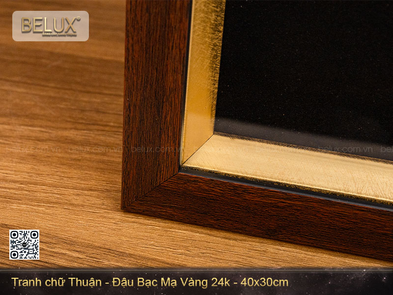 Tranh chữ Thuận - đậu bạc mạ vàng 24k&nbsp;